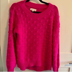 LOFT Bright Pink Crew Neck Sweater